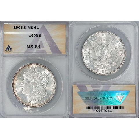 1903 Morgan Dollar - ANACS MS 61 - Brilliant Uncirculated