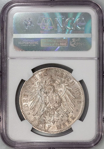 1903-A German States, Prussia Silver 5 Marks KM. 523 - NGC MS 61