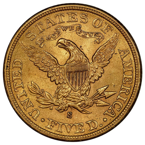 1903-S $5 Liberty Head Gold Half Eagle - About Uncirculated+