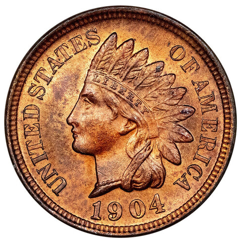 1904 Indian Head Cent - Red & Brown Uncirculated (Mostly Red)