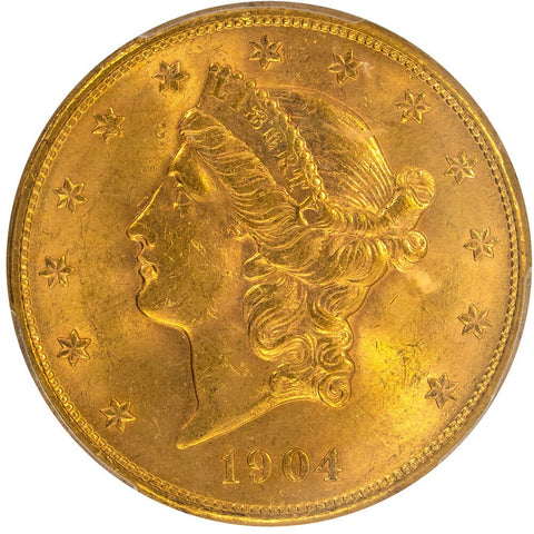 1904-S $20 Liberty Double Eagle Gold Coin - PCGS MS 63 - Gem Uncirculated