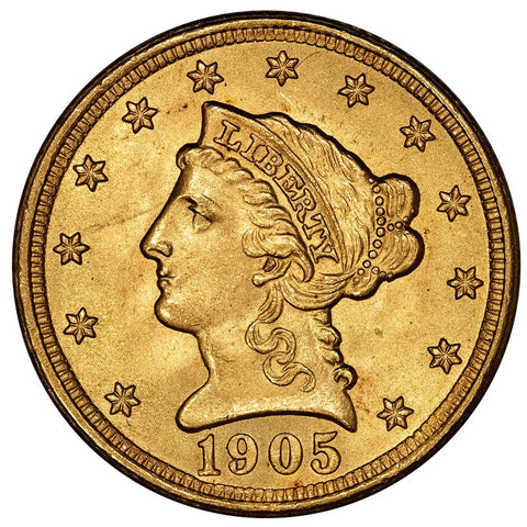 1905 $2.5 Liberty Gold Coin - Brilliant Uncirculated