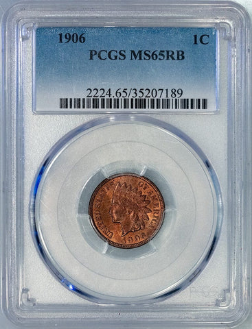 1906 Indian Head Cent - PCGS MS 65 RB - Gem Red & Brown Uncirculated
