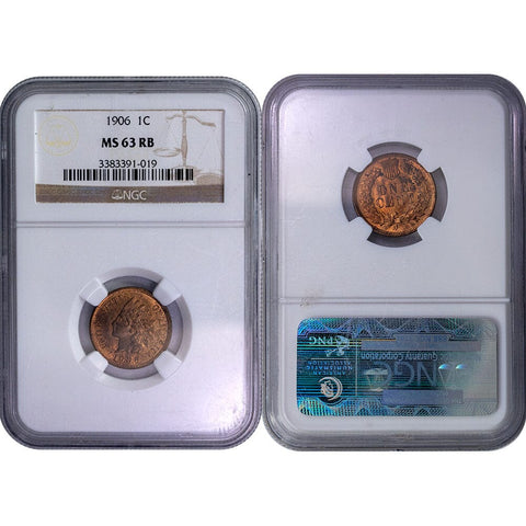 1906 Indian Head Cent - NGC MS 63 Red/Brown