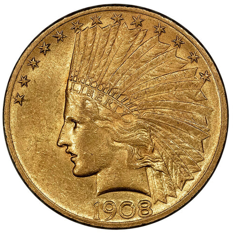 1908 $10 Indian Gold Coin - About Uncirculated