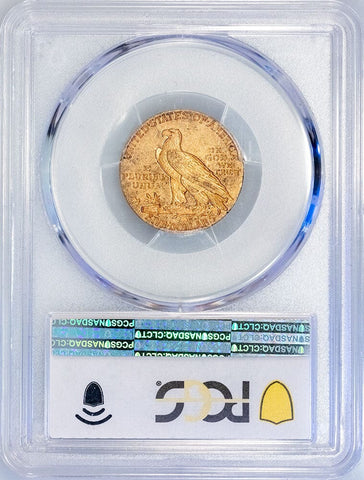 1908 $5 Indian Half Eagle Gold Coin - PCGS AU 58 - Choice About Uncirculated