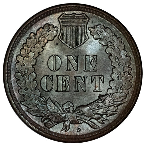 Key-Date 1909-S Indian Head Cent - Pretty Toned Uncirculated