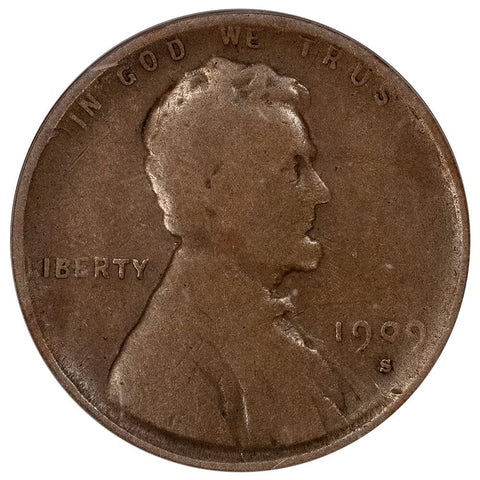 1909-S VDB Lincoln Wheat Cent - Key Date - PCGS VG 10