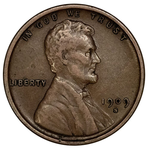 1909-S VDB Lincoln Wheat Cent - Key Date - Very Fine