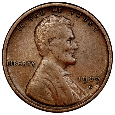 1909-S VDB Lincoln Wheat Cent - Key Date - Very Fine