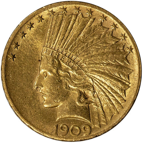1909 $10 Indian Gold Eagle Coin - About Uncirculated