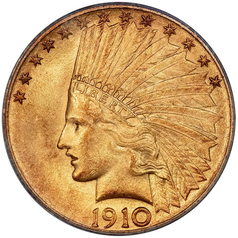 1910 $10 Indian Gold Coin - Choice About Uncirculated - PCGS AU 58