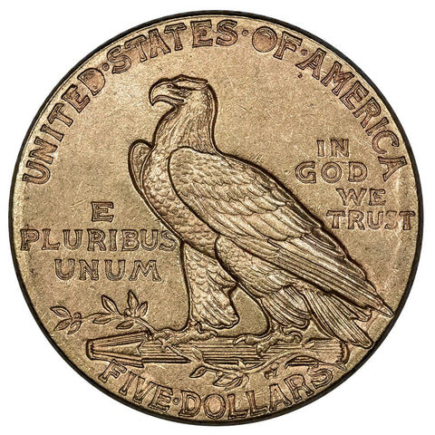 1910 $5 Indian Half Eagle Gold Coin - About Uncirculated