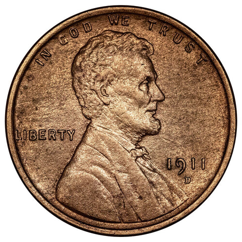 1911-D Lincoln Wheat Cent - About Uncirculated Detail