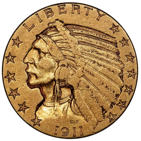 1915-S $5 Indian Half Eagle Gold Coin - Very Fine