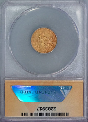 1913 $2.5 Indian Gold Coin - About Uncirculated - ANACS AU 58