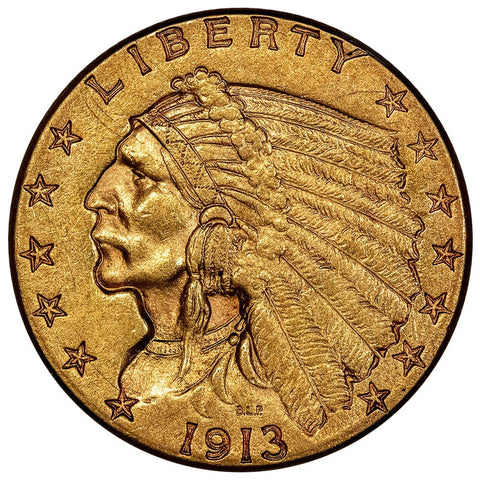 1913 $2.5 Indian Gold Coin - About Uncirculated