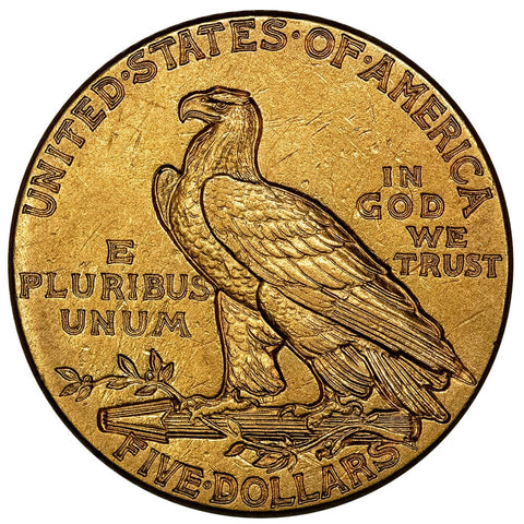 1913 $5 Indian Half Eagle Gold Coin - About Uncirculated