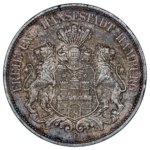 1903-J German States, Hamburg Silver 5 Marks KM. 610 - Extremely Fine
