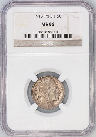 1913 Type 1 Buffalo Nickel - NGC MS 66 - Gem Brilliant Uncirculated