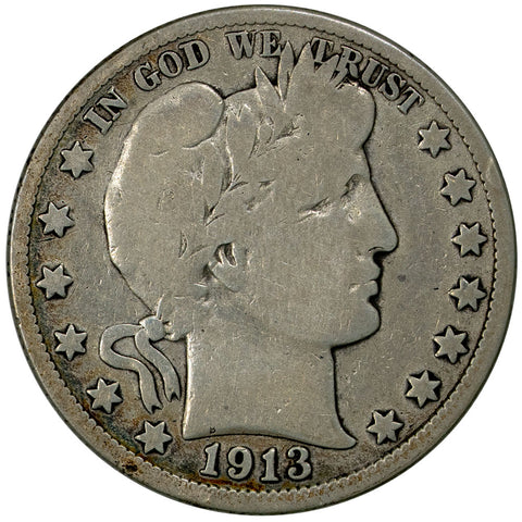 1913 Barber Half Dollar - Very Good