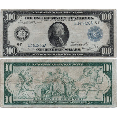 1914 $100 Richmond Federal Reserve Note Fr. 1101 - Choice Fine
