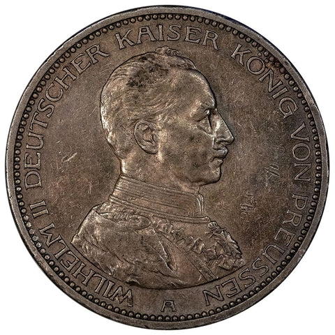1914-A German States, Prussia Silver 5 Mark KM.536 - Extremely Fine