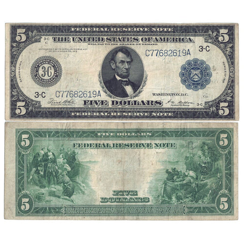 1914 $5 Federal Reserve Bank of Philadelphia Fr. 855c - Very Fine