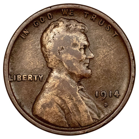 1914-D Lincoln Wheat Cent - Key-Date - Fine Details