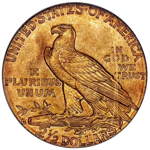 1914-D $2.5 Indian Quarter Eagle Gold Coin - PCGS MS 62