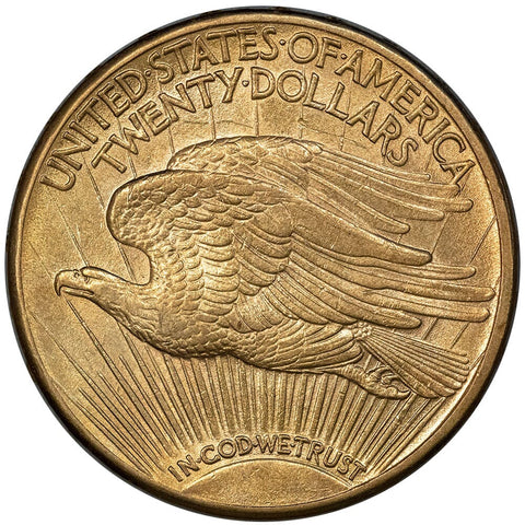 1914-D $20 Saint Gaudens Double Eagle Gold Coin - About Uncirculated Detail