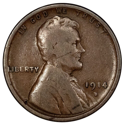 1914-D Lincoln Wheat Cent - Key Date - Very Good