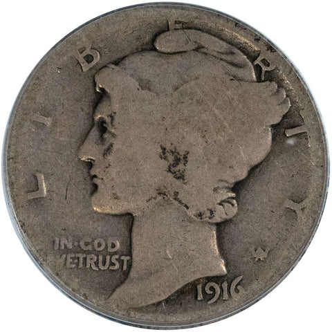1916-D Mercury Dime - The Key To The Series - PCGS AG 3