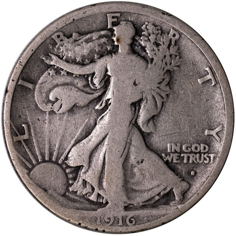 1916-S Walking Liberty Half Dollar - Very Good