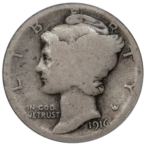 1916-D Mercury Dime - The Key To The Series - PCGS AG 3