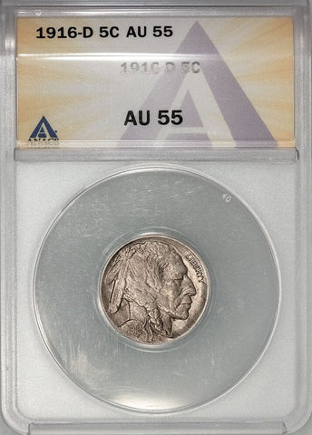 1916-D Buffalo Nickel - ANACS AU 55 - About Uncirculated