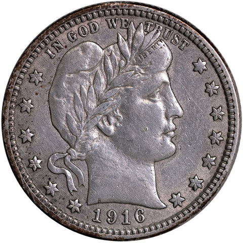 1916-D Barber Quarter - Extremely Fine Details (Cleaned)