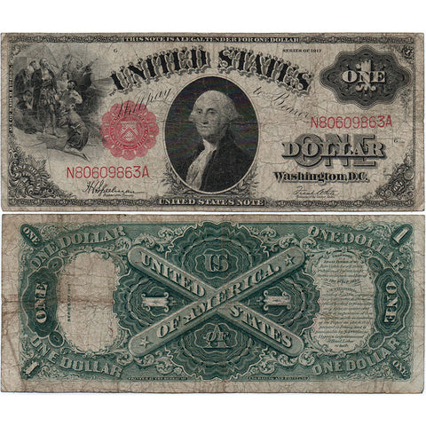 1917 $1 Legal Tender Sawhorse Note - Fr. 39 - Very Good