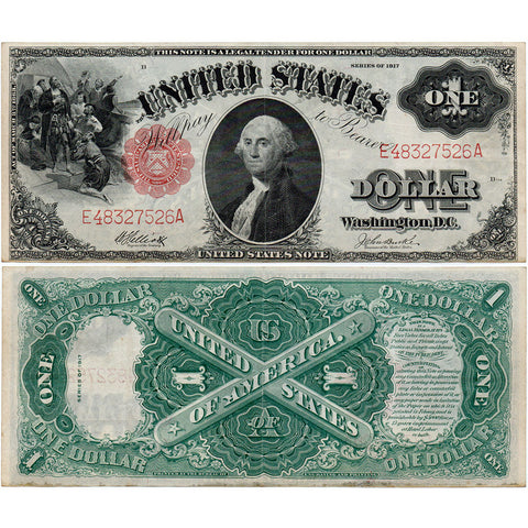 1917 "Sawhorse" $1 Legal Tender Note - Fr. 37 - Very Fine