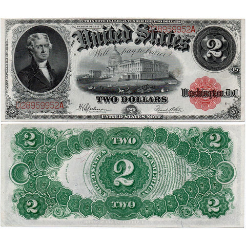 1917 $2 Legal Tender Note Fr. 60 - About Uncirculated