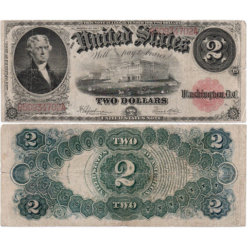 1917 $2 Legal Tender Note Fr. 60 - Fine