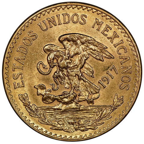 1917 Mexico 20 Peso Gold Coin - KM. 478 - Brilliant Uncirculated