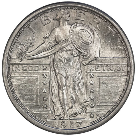 1917 T.1 Standing Liberty Quarter - Choice Brilliant Uncirculated FH