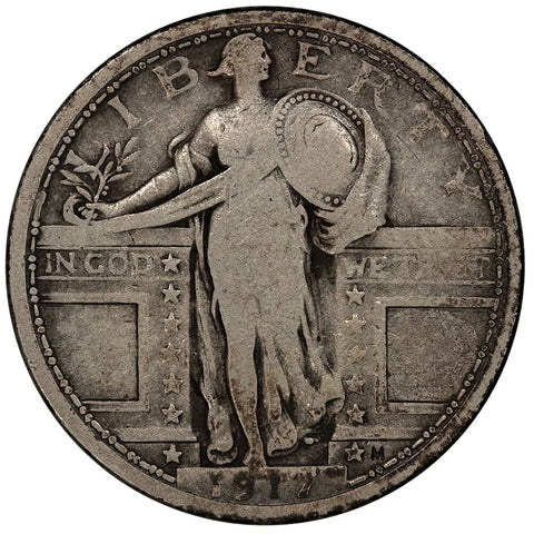 1917 T.1 Standing Liberty Quarter - Very Good