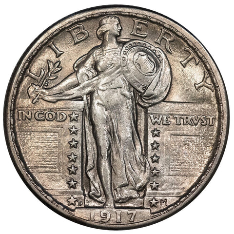 1917-D T.2 Standing Liberty Quarters - Choice About Uncirculated