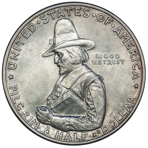 1920 Pilgrim Silver Commemorative Half Dollar - About Uncirculated