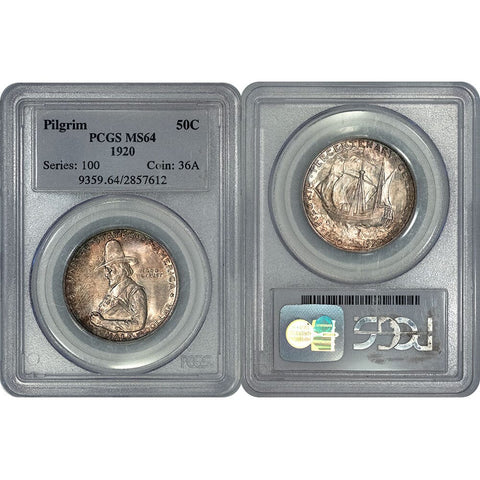 1920 Pilgrim Silver Commemorative Half Dollar - PCGS MS 64