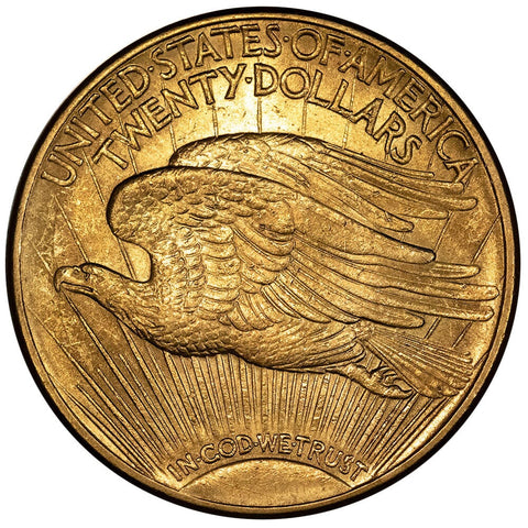 1920 $20 Saint Gaudens Double Eagle Gold Coin - About Uncirculated