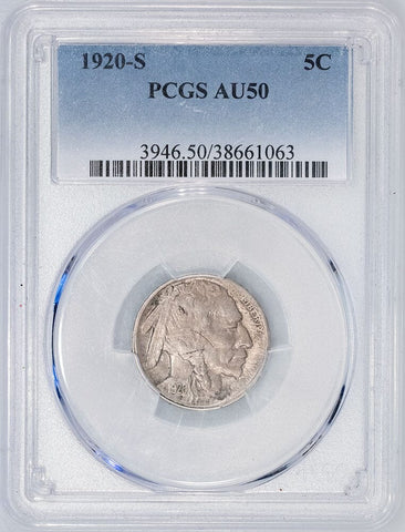 1920-S Buffalo Nickel - PCGS AU 50 - About Uncirculated