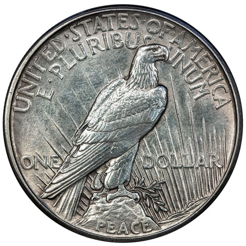 1921 High Relief Peace Dollar - AU Details Cleaned